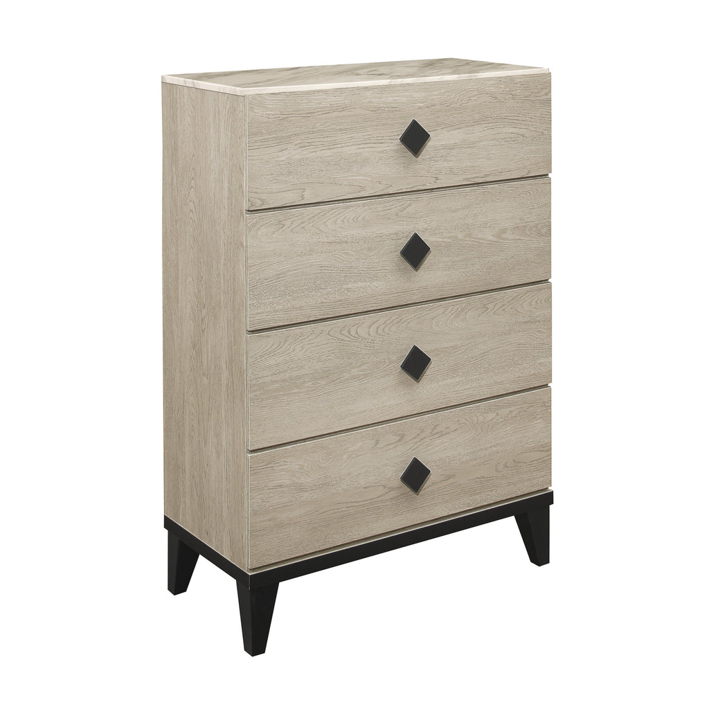 Homlegance Chest Whiting Collection In 2-Tone Finish Cream And Black