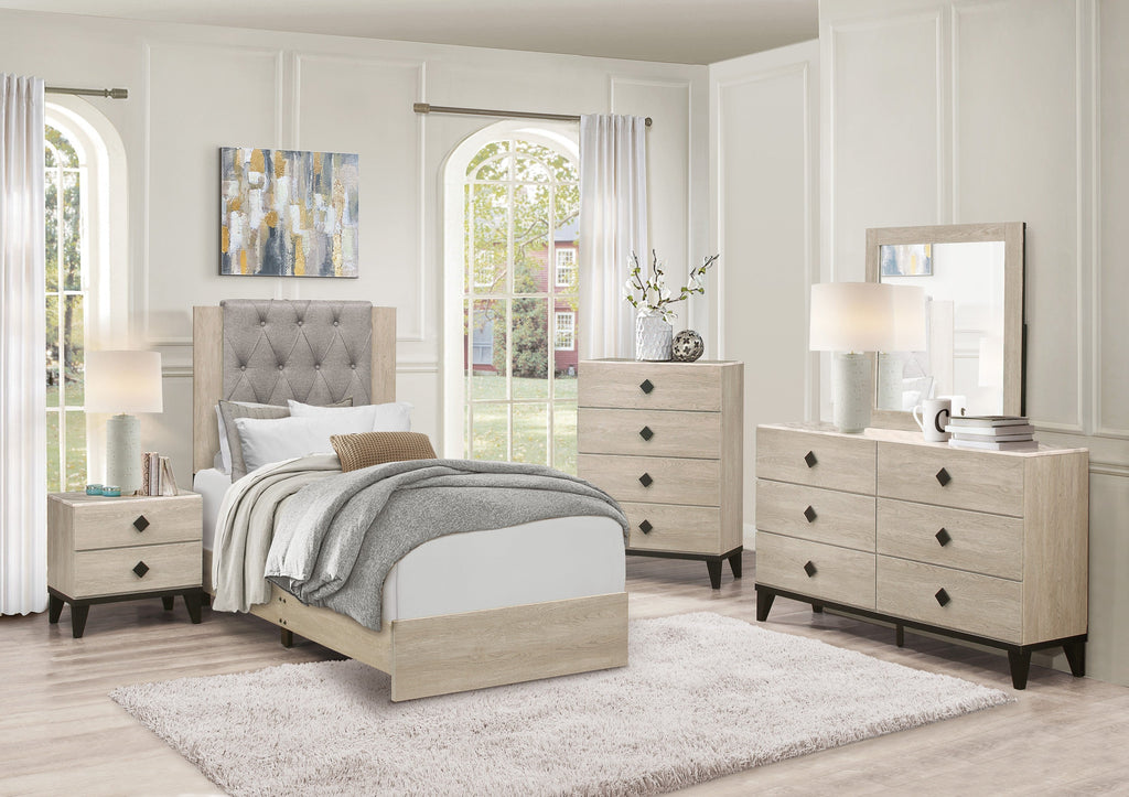 Homlegance Chest Whiting Collection In 2-Tone Finish Cream And Black