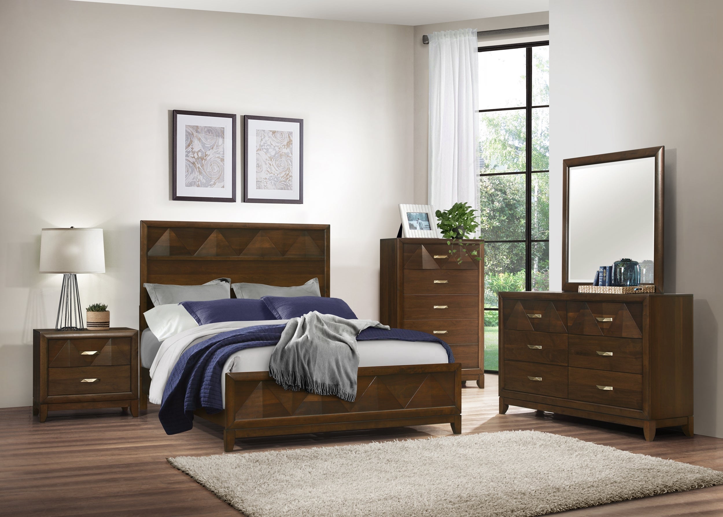 Homlegance Chest Aziel Collection In Walnut Finish