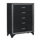 Homlegance Chest Salon Collection In Pearl Black Metallic Finish