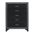 Homlegance Chest Salon Collection In Pearl Black Metallic Finish