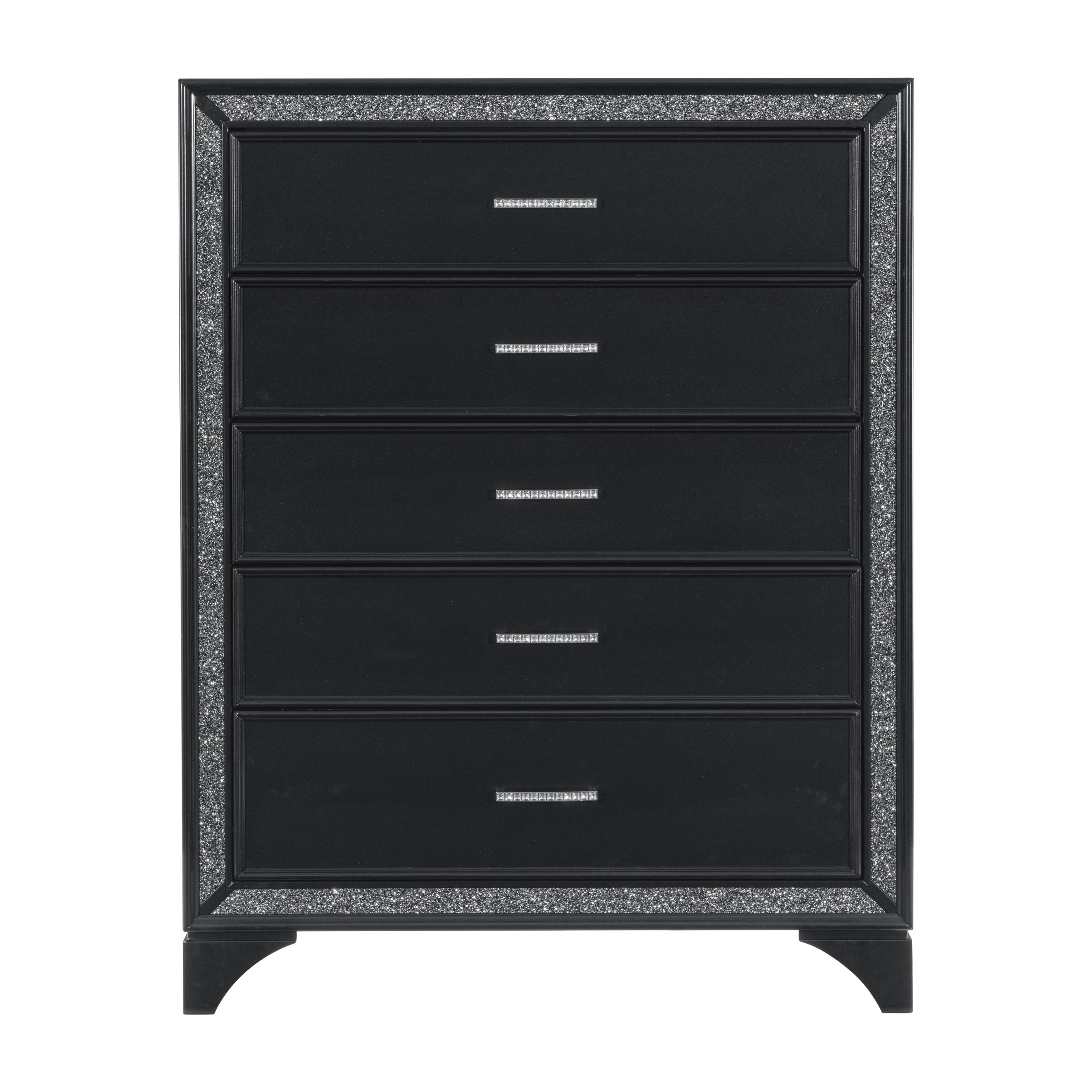 Homlegance Chest Salon Collection In Pearl Black Metallic Finish