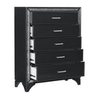 Homlegance Chest Salon Collection In Pearl Black Metallic Finish