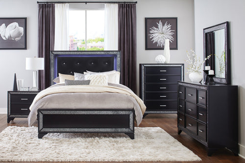 Homlegance Chest Salon Collection In Pearl Black Metallic Finish