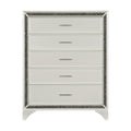 Homlegance Chest Salon Collection In Pearl White Metallic Finish