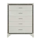 Homlegance Chest Salon Collection In Pearl White Metallic Finish