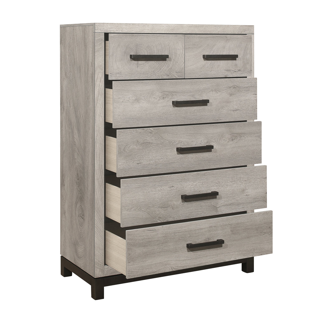 Homlegance Chest Zephyr Collection In 2-Tone Finish Light Gray And Gray