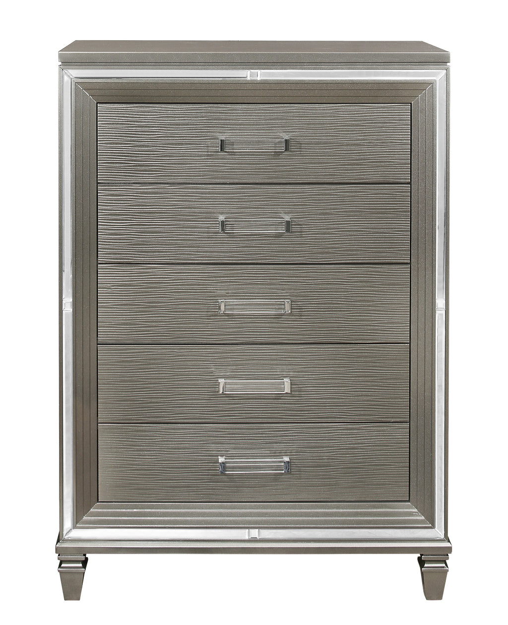 Homlegance Chest Tamsin Collection In Silver-Gray Metallic Finish