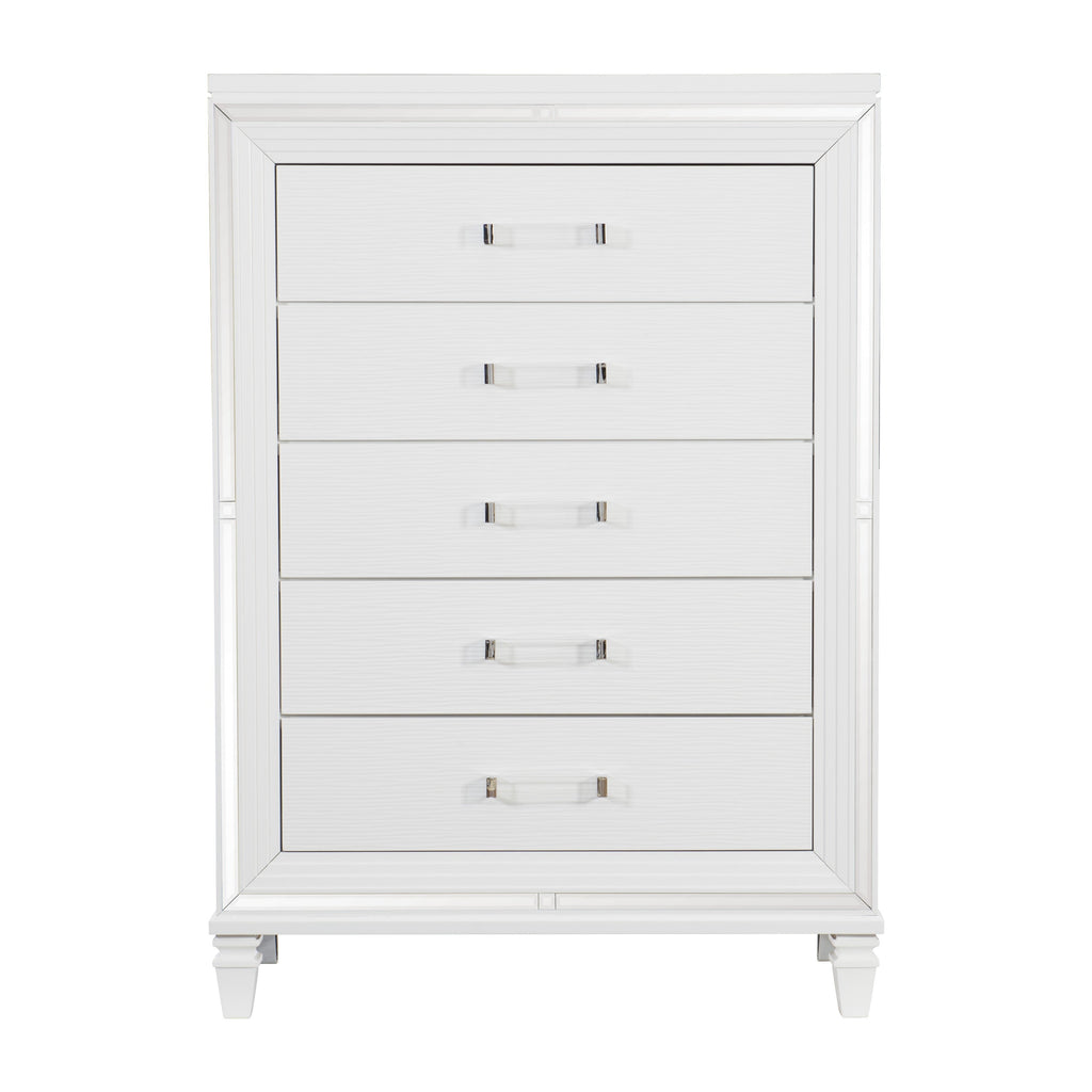 Homlegance Chest Tamsin Collection In White Metallic Finish
