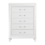 Homlegance Chest Tamsin Collection In White Metallic Finish