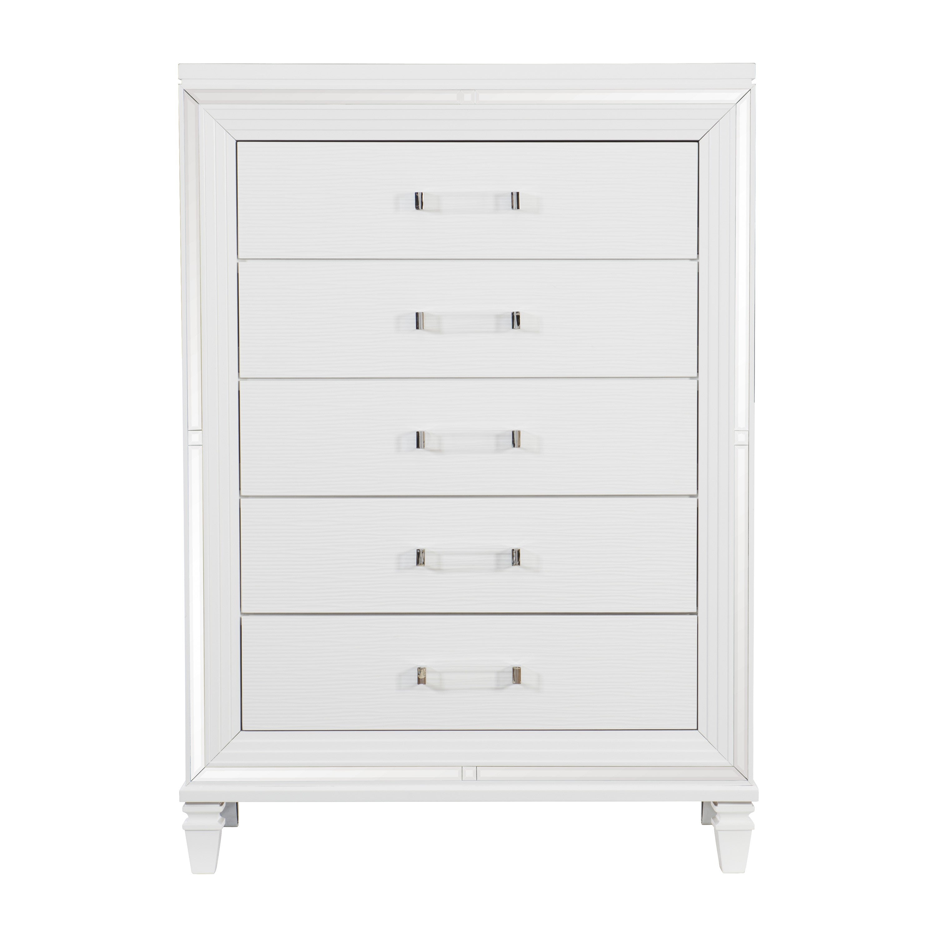 Homlegance Chest Tamsin Collection In White Metallic Finish