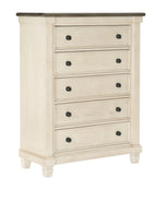 Homlegance Chest Weaver Collection In 2-Tone Finish Antique White And Rosy Brown