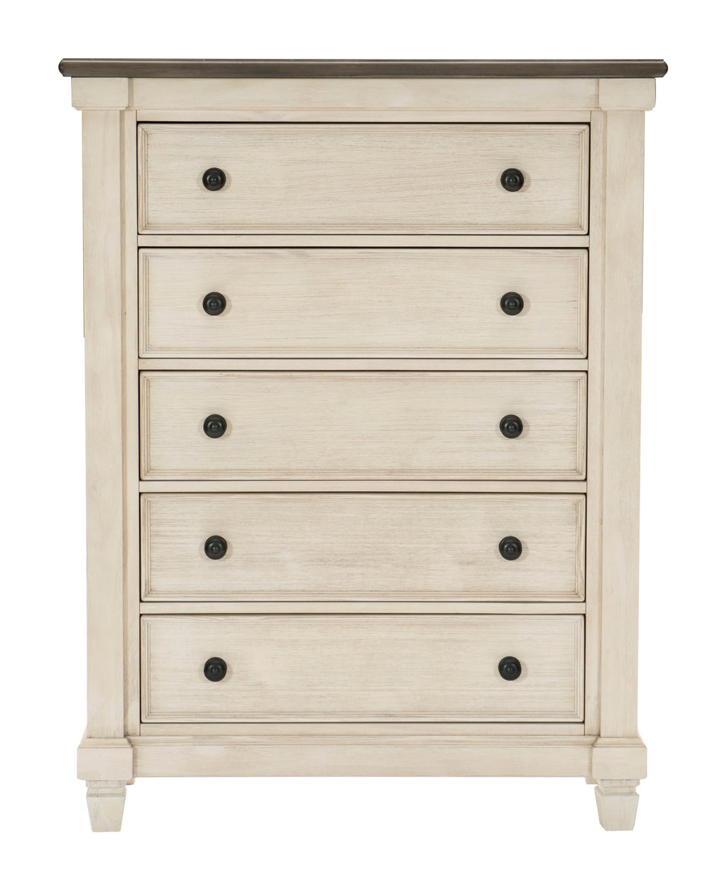 Homlegance Chest Weaver Collection In 2-Tone Finish Antique White And Rosy Brown