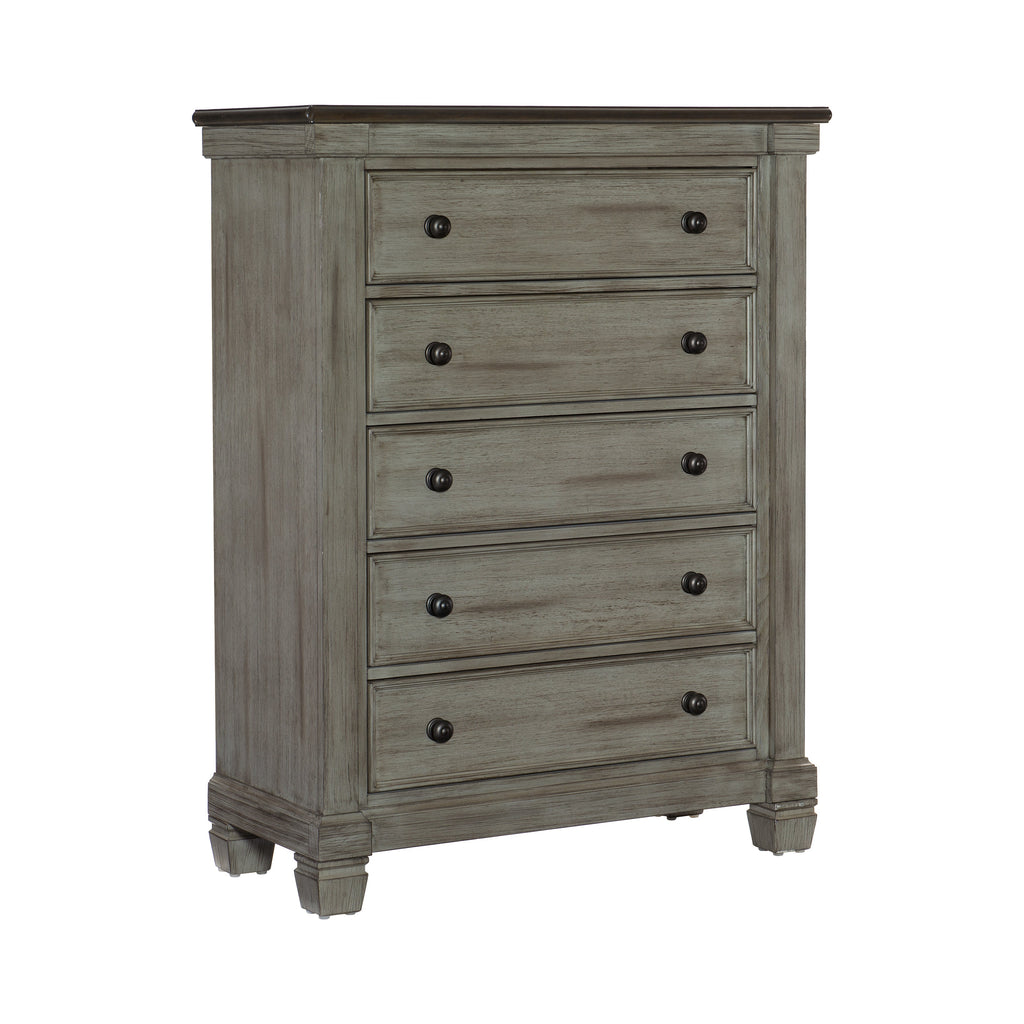 Homlegance Chest Weaver Collection In 2-Tone Finish Coffee And Antique Gray