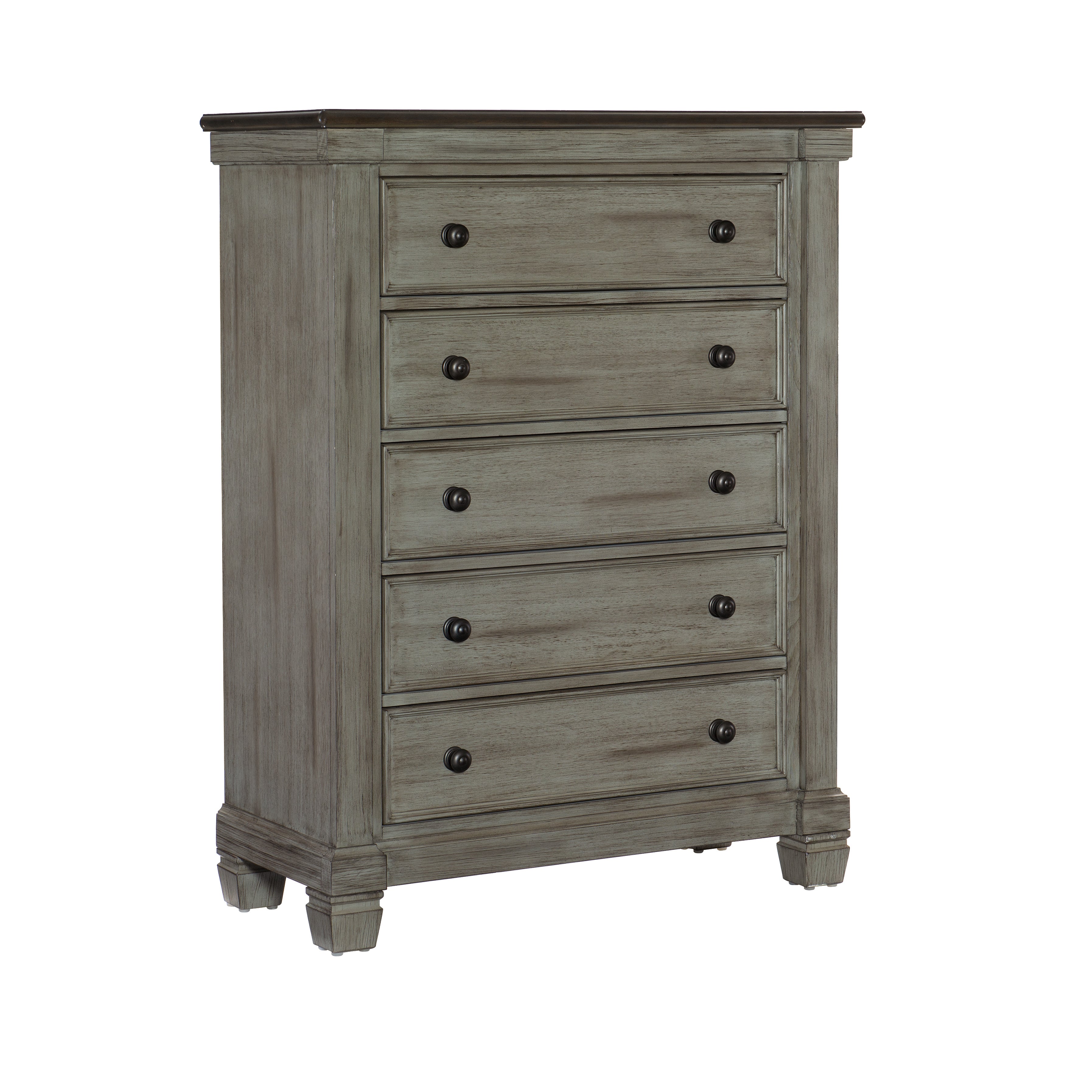 Homlegance Chest Weaver Collection In 2-Tone Finish Coffee And Antique Gray