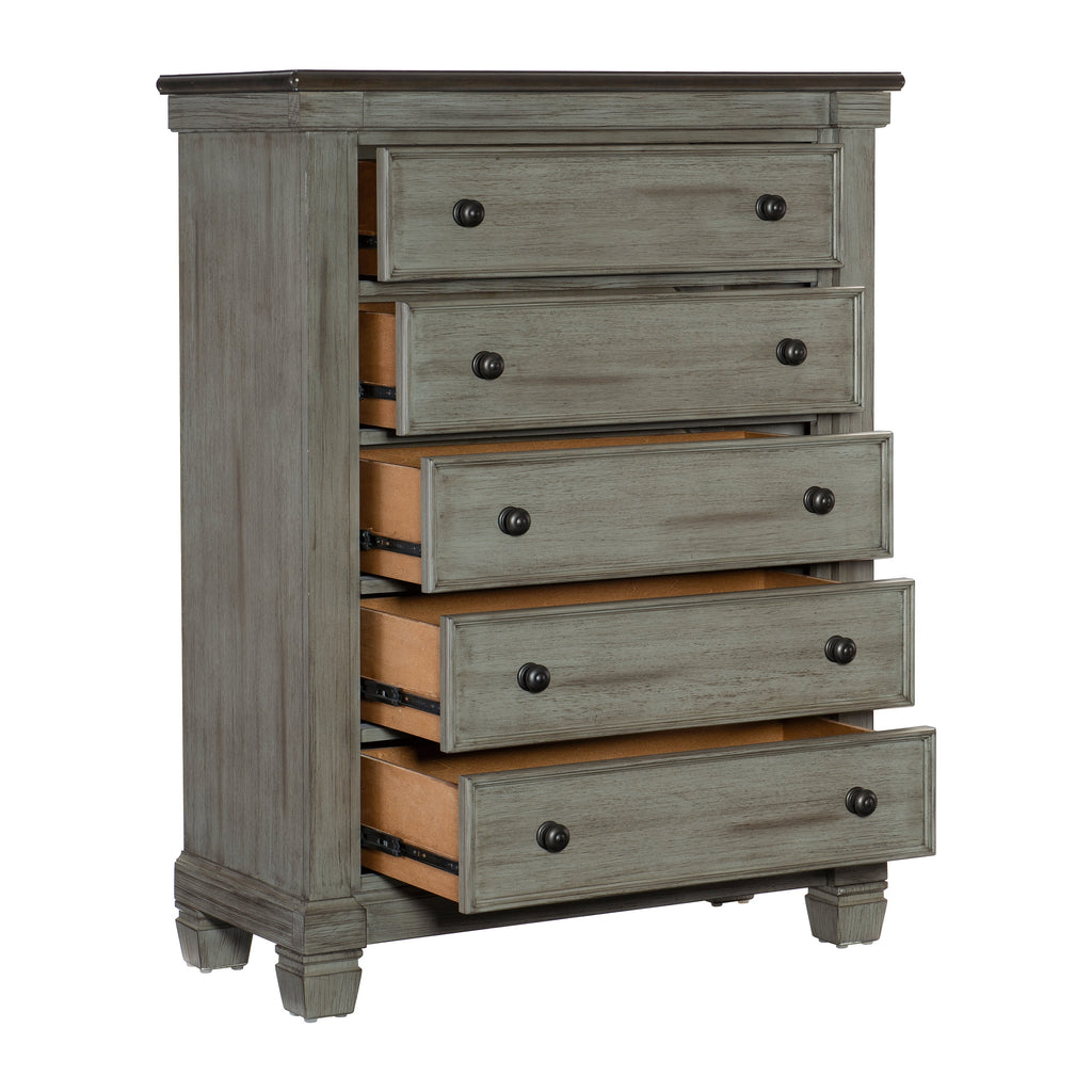 Homlegance Chest Weaver Collection In 2-Tone Finish Coffee And Antique Gray
