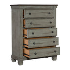 Homlegance Chest Weaver Collection In 2-Tone Finish Coffee And Antique Gray