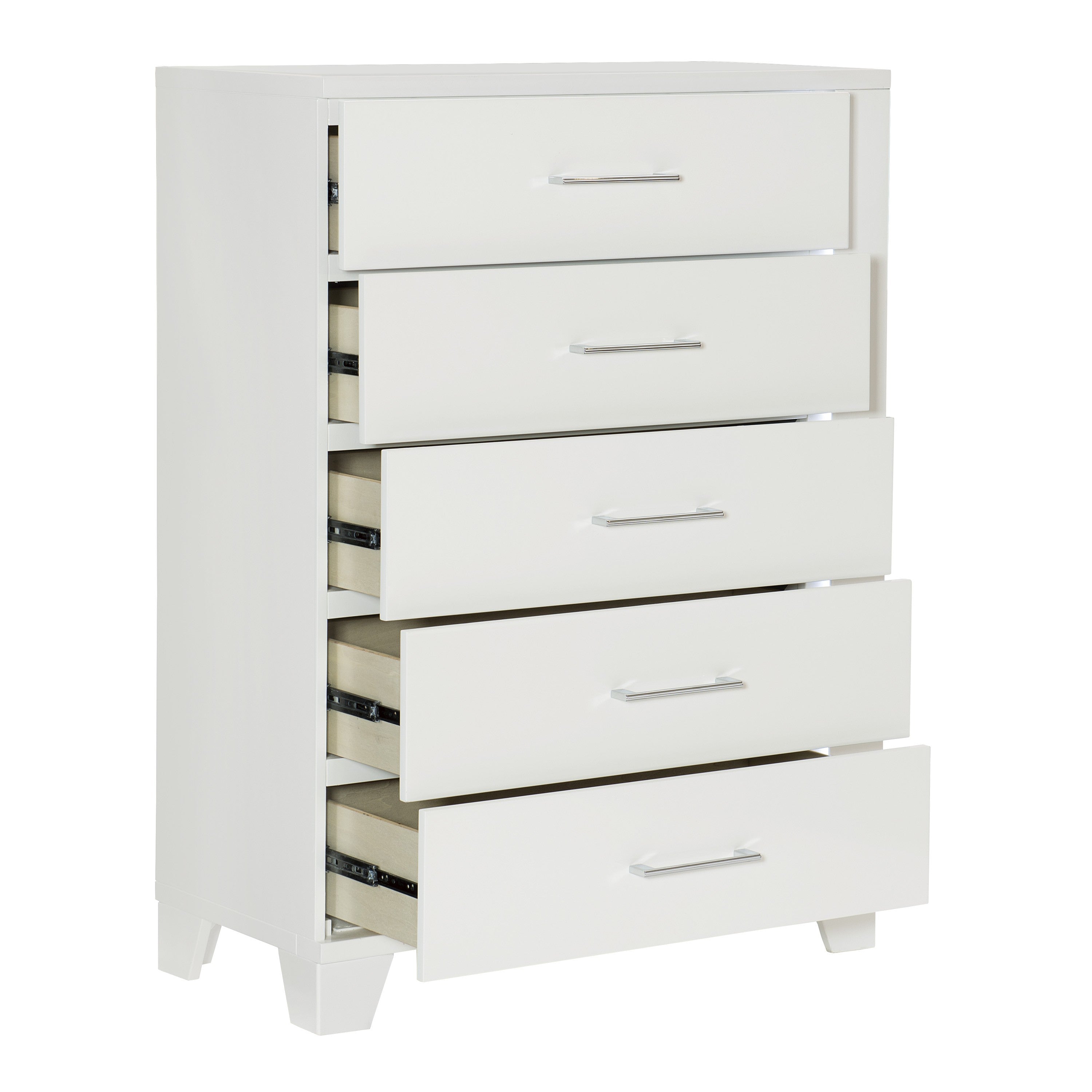 Homlegance Chest, Led Lighting Kerren Collection In White High Gloss Finish