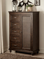 Homlegance Wardrobe Chest Cardano Collection In Driftwood Charcoal Finish