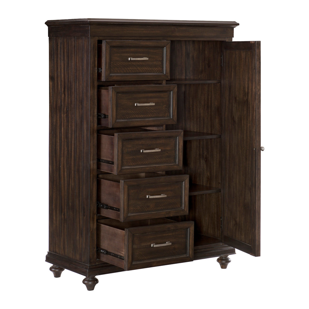 Homlegance Wardrobe Chest Cardano Collection In Driftwood Charcoal Finish