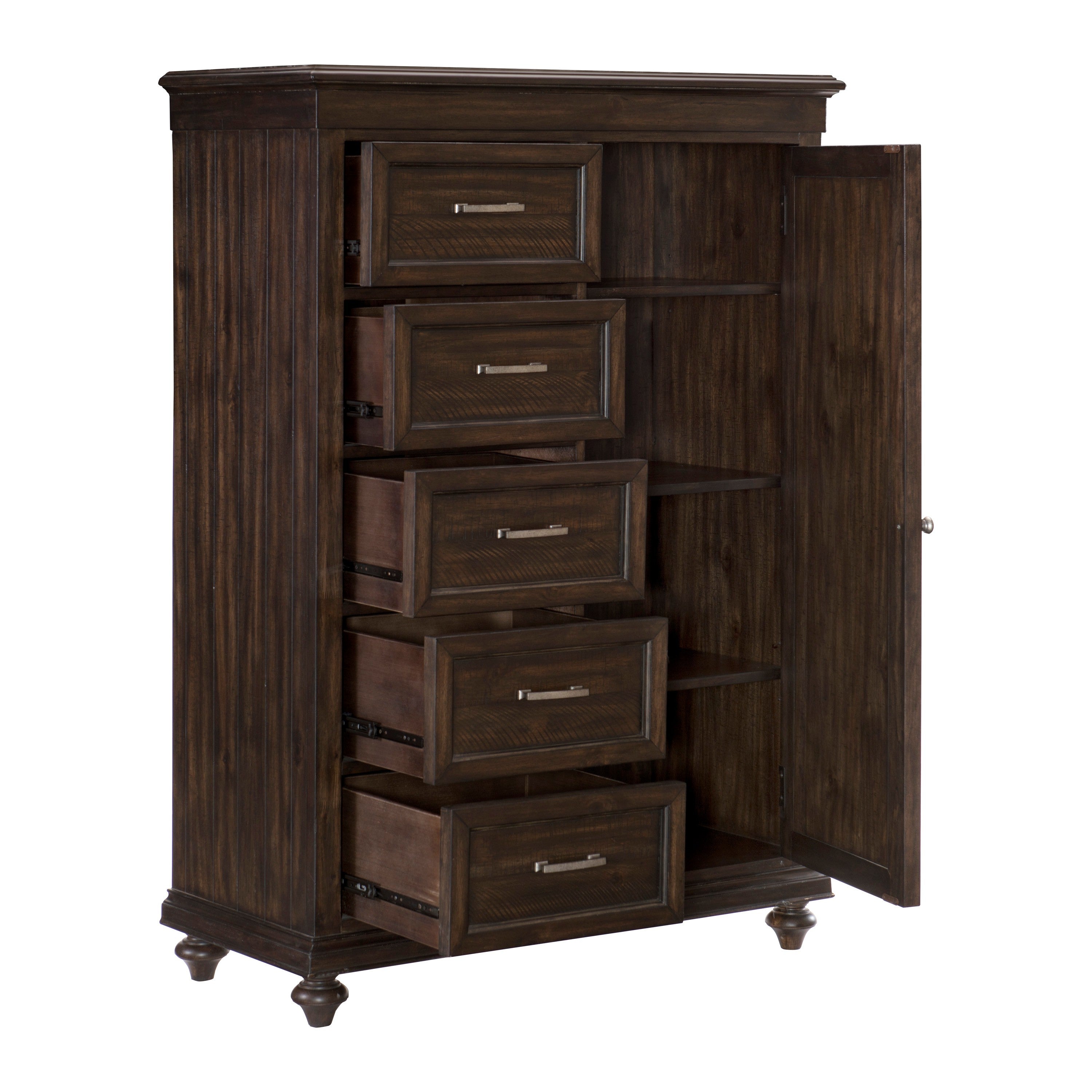 Homlegance Wardrobe Chest Cardano Collection In Driftwood Charcoal Finish