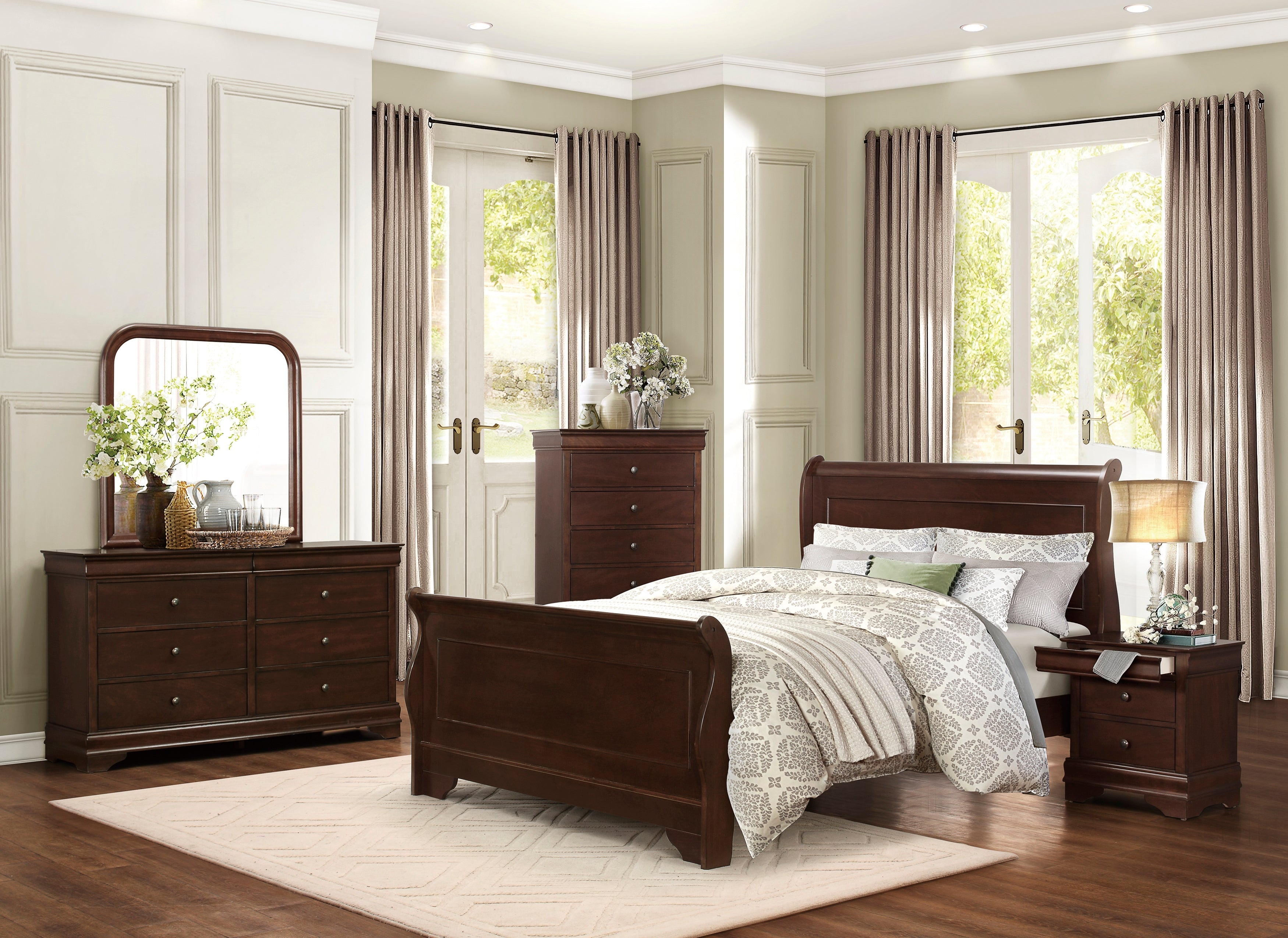 Homlegance Chest, Hidden Drawer Abbeville Collection In Cherry Finish