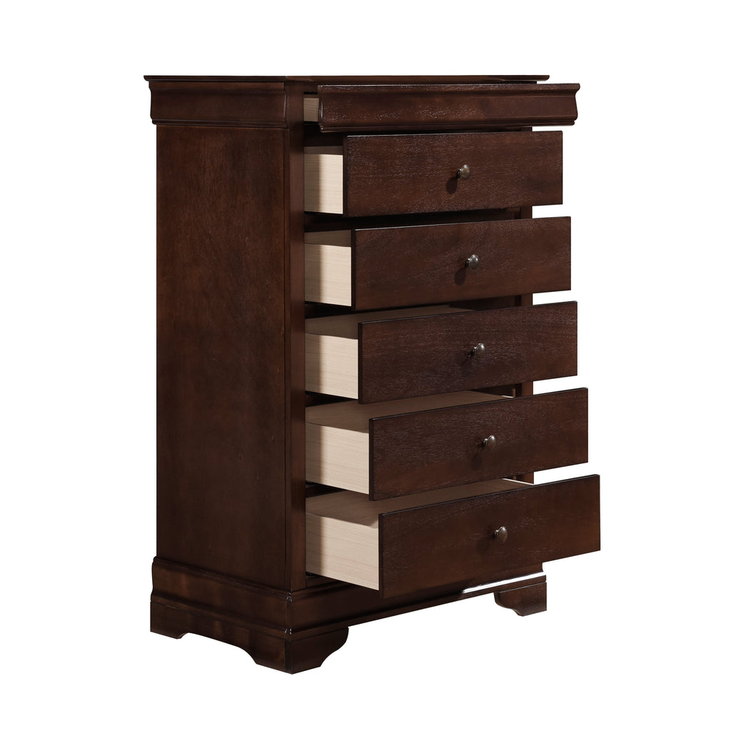 Homlegance Chest, Hidden Drawer Abbeville Collection In Cherry Finish