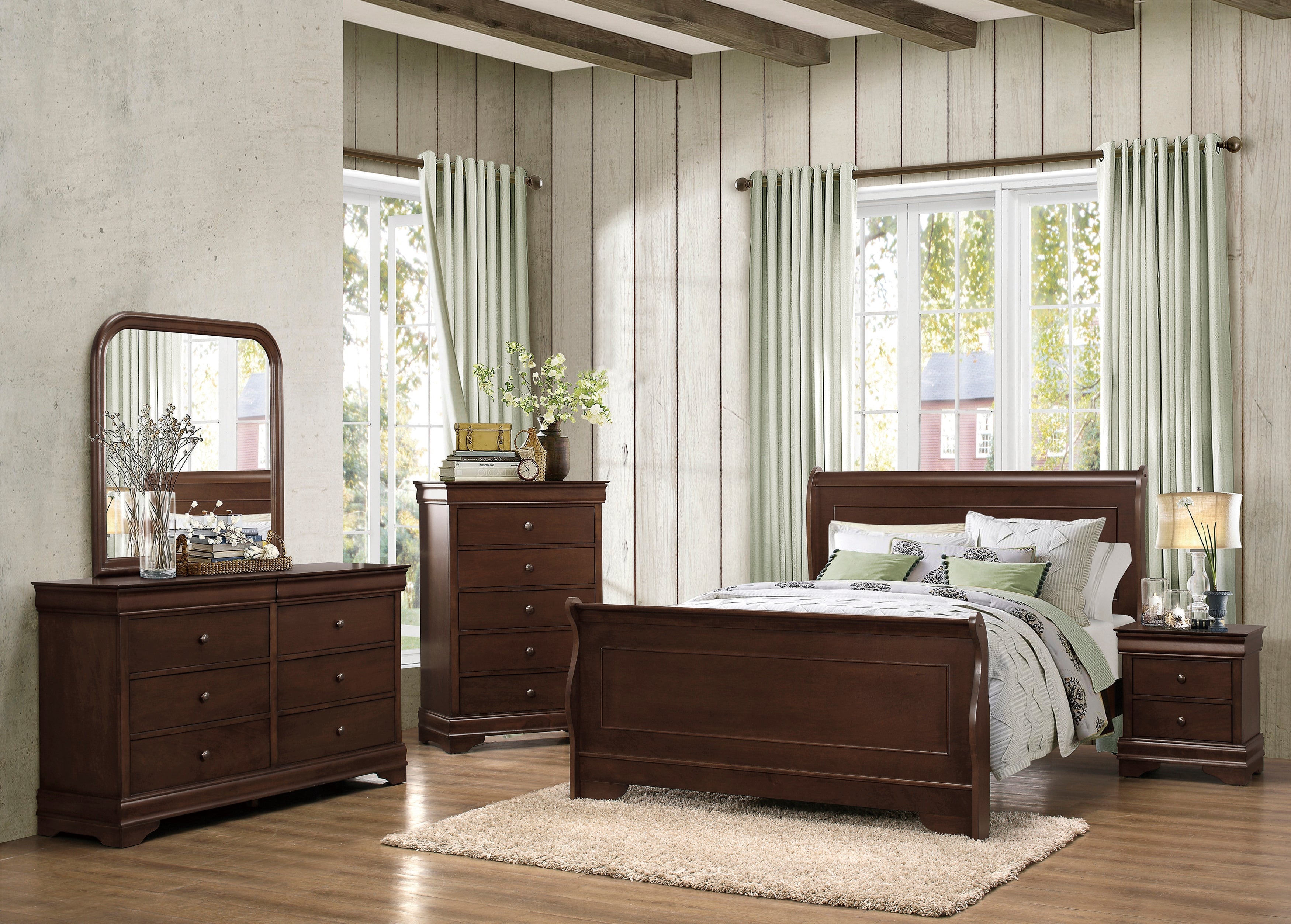 Homlegance Chest, Hidden Drawer Abbeville Collection In Cherry Finish