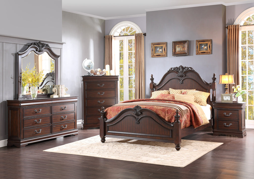 Homlegance Chest, Hidden Drawer Mont Belvieu Collection In Dark Cherry Finish