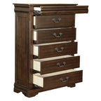 Homlegance Chest, Hidden Drawer Mont Belvieu Collection In Dark Cherry Finish