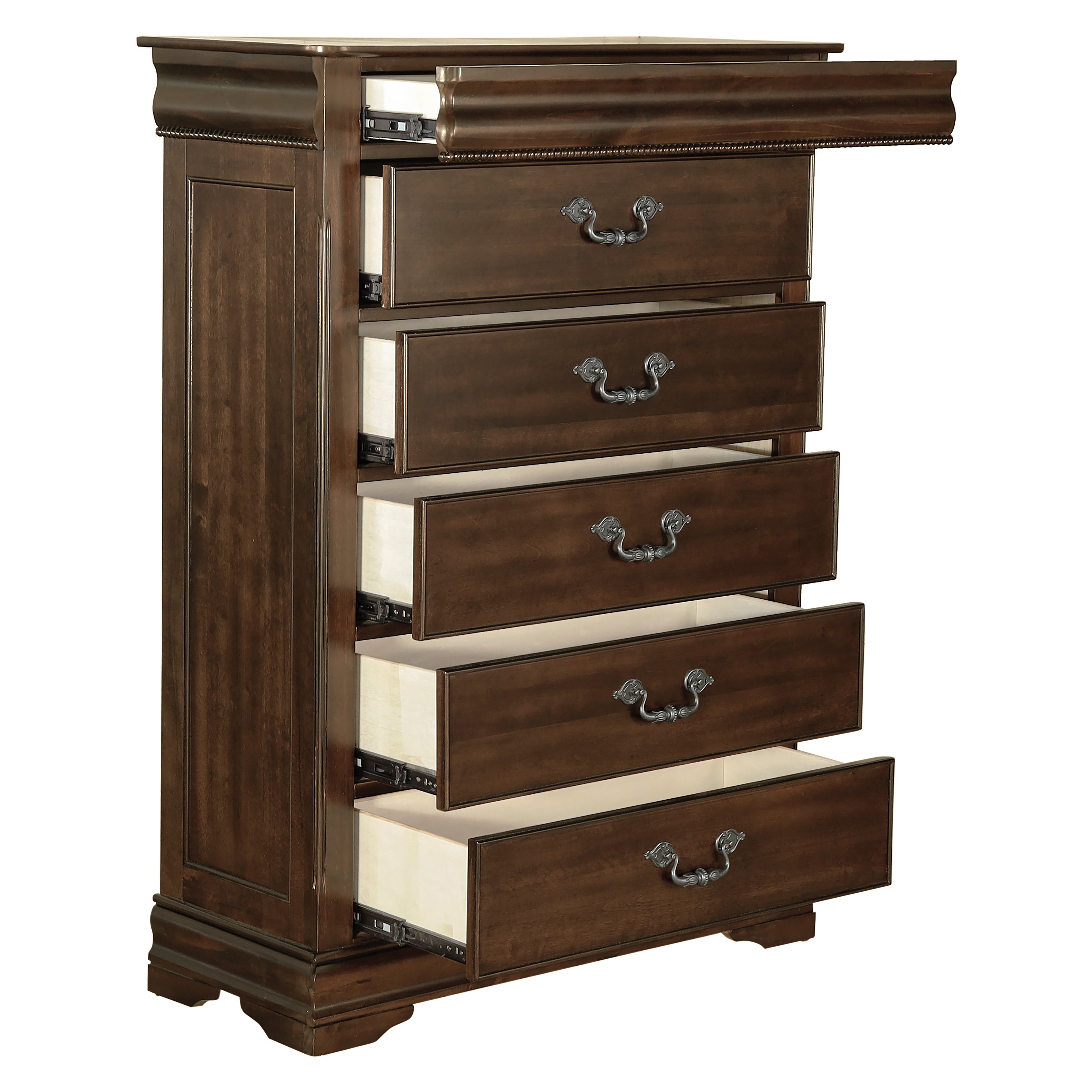 Homlegance Chest, Hidden Drawer Mont Belvieu Collection In Dark Cherry Finish