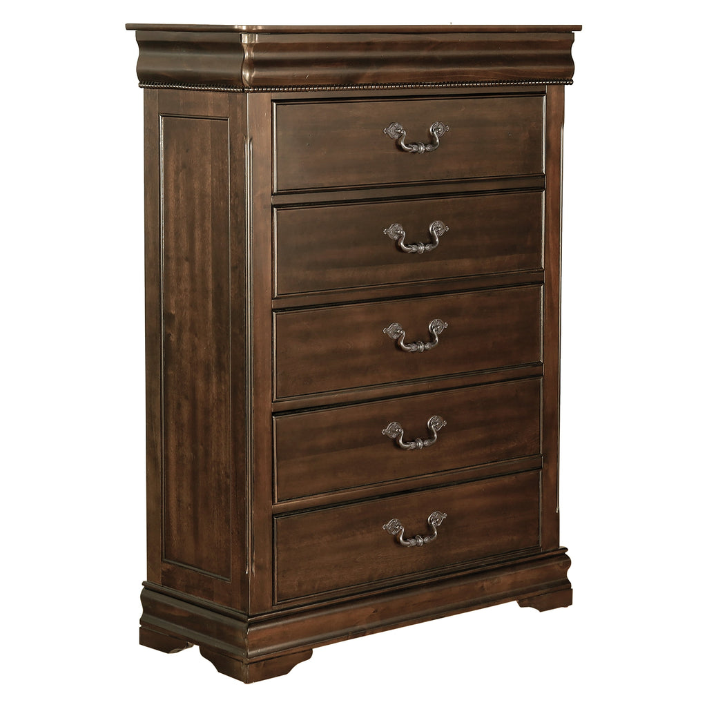 Homlegance Chest, Hidden Drawer Mont Belvieu Collection In Dark Cherry Finish