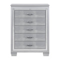 Homlegance Chest Allura Collection In Silver Finish