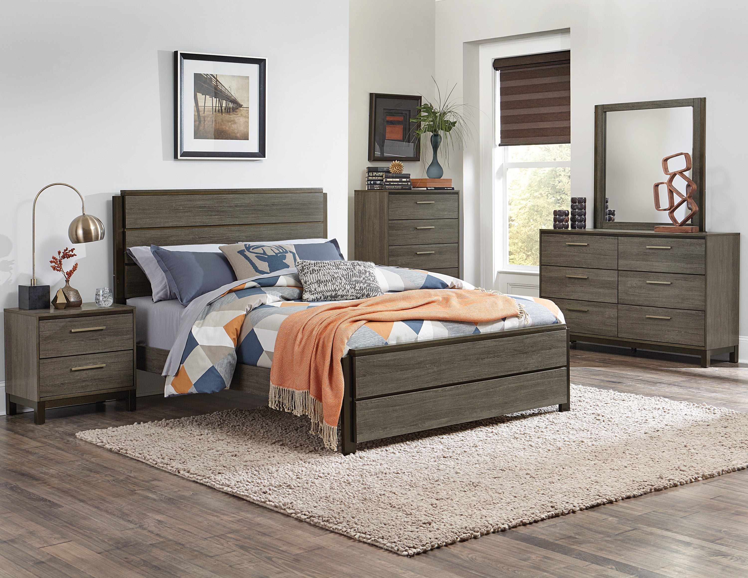 Homlegance Chest Vestavia Collection In 2-Tone Finish Antique Gray And Dark Brown
