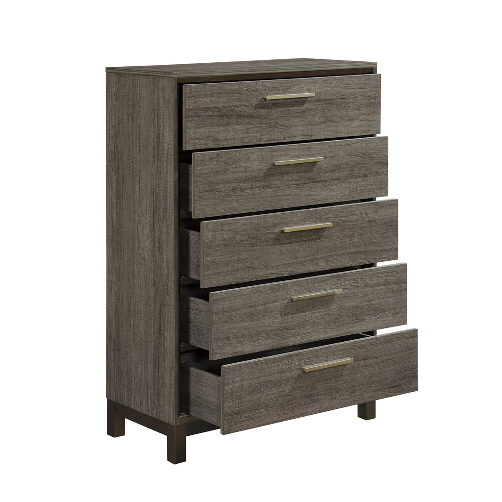 Homlegance Chest Vestavia Collection In 2-Tone Finish Antique Gray And Dark Brown