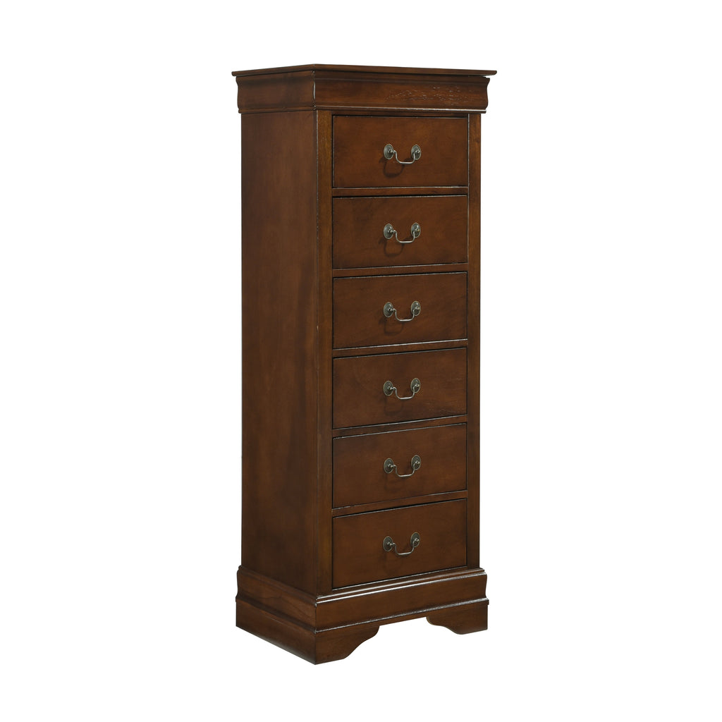 Homlegance Lingerie Chest, Hidden Drawer Mayville Collection In Brown Cherry Finish