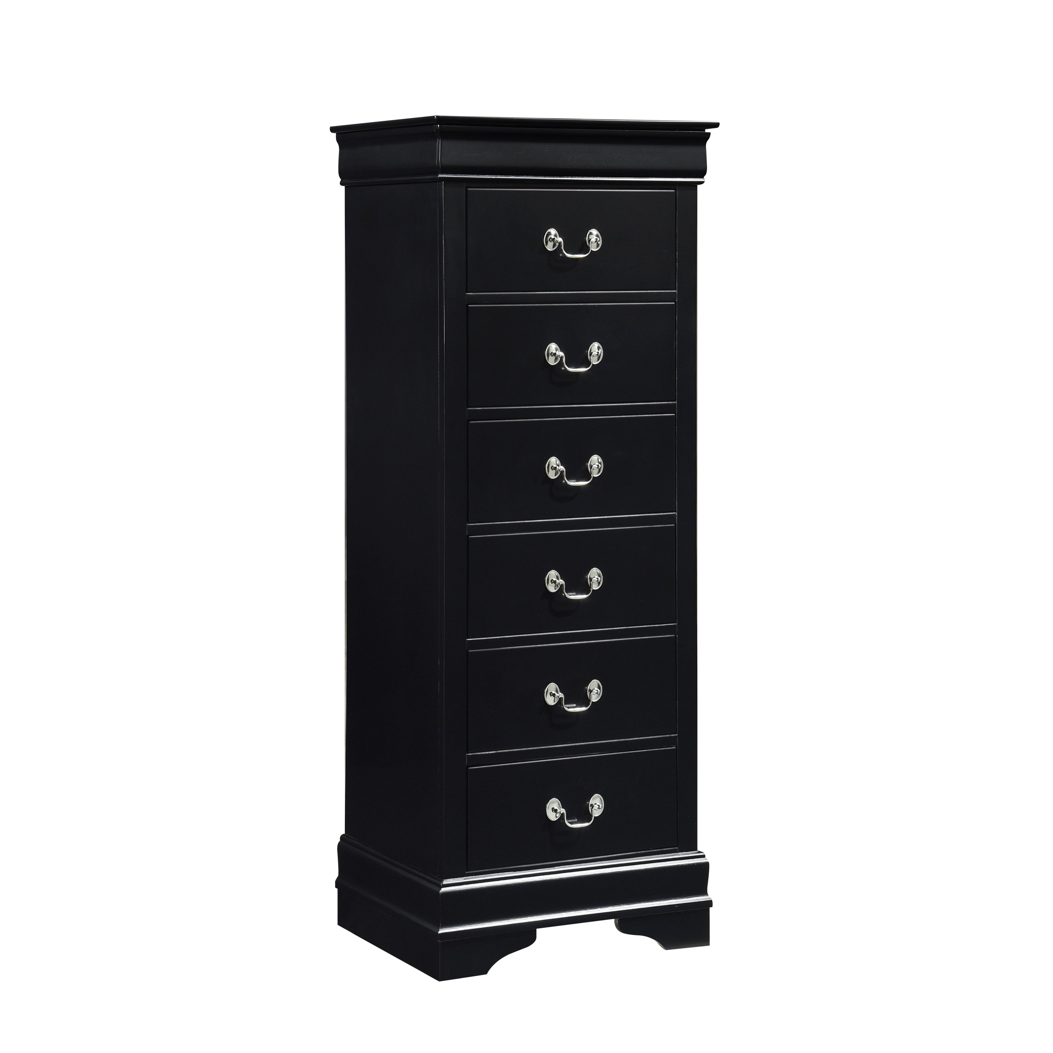 Homlegance Lingerie Chest, Hidden Drawer Mayville Collection In Black Finish