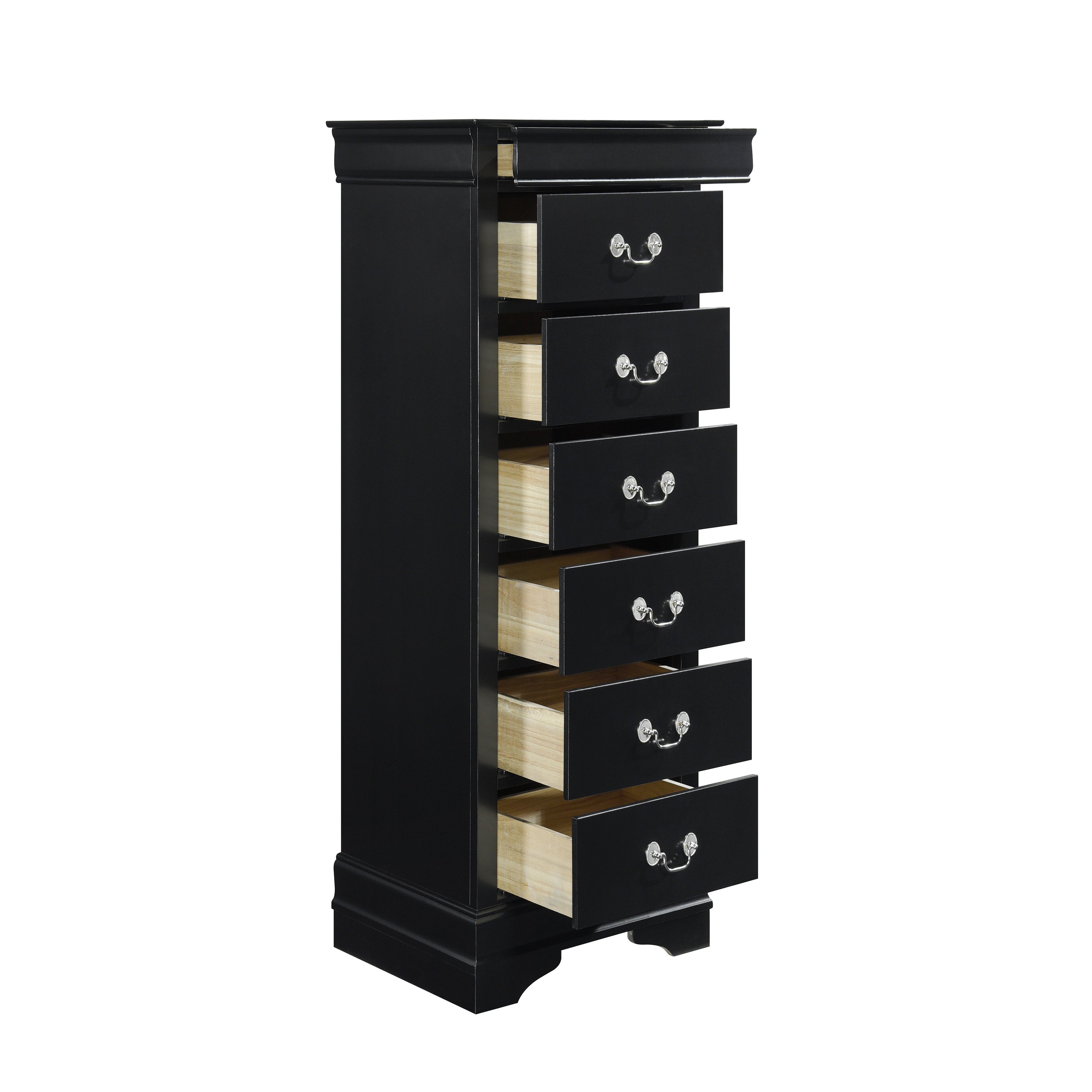 Homlegance Lingerie Chest, Hidden Drawer Mayville Collection In Black Finish