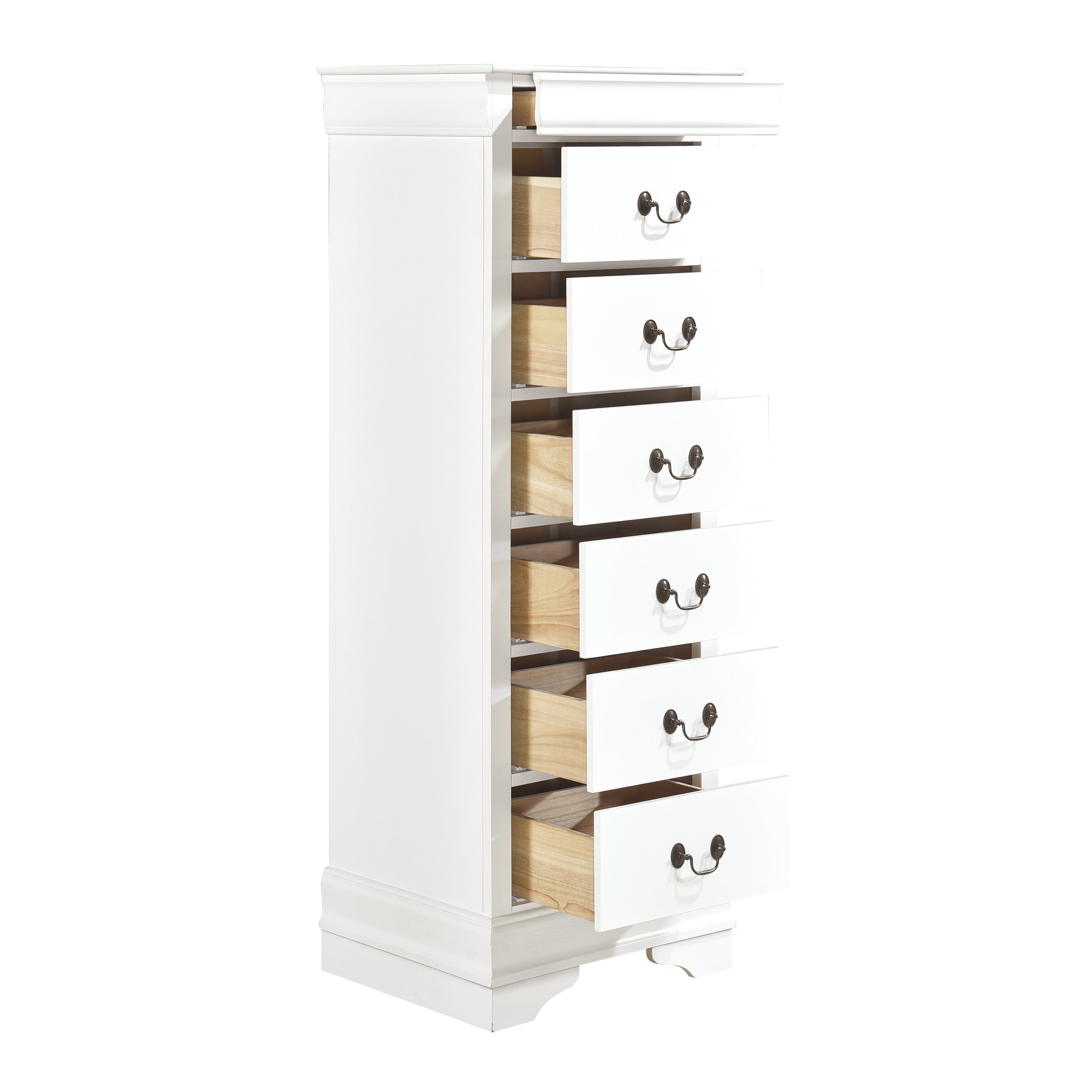 Homlegance Lingerie Chest, Hidden Drawer Mayville Collection In White Finish