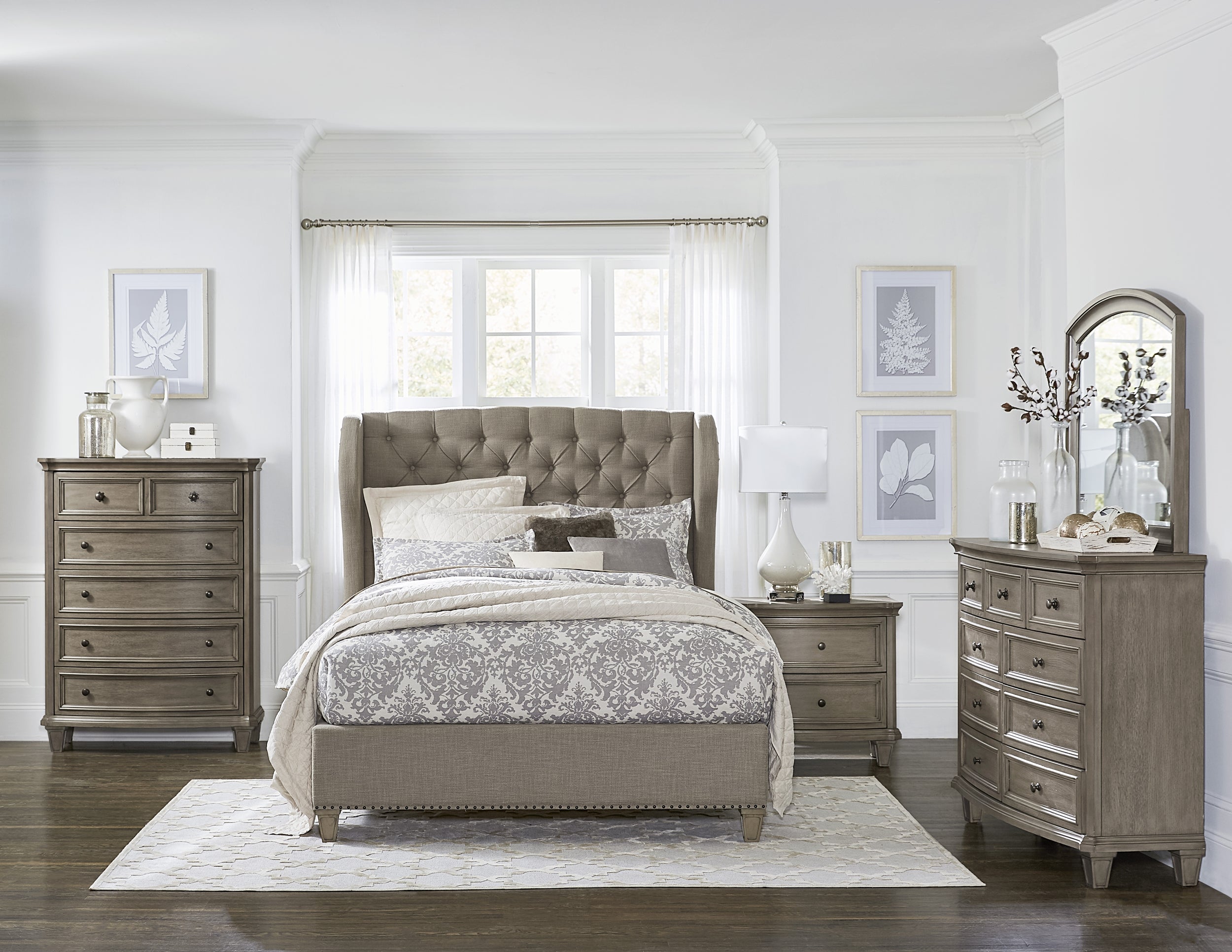 Homlegance Chest Vermillion Collection In Gray Cashmere Finish