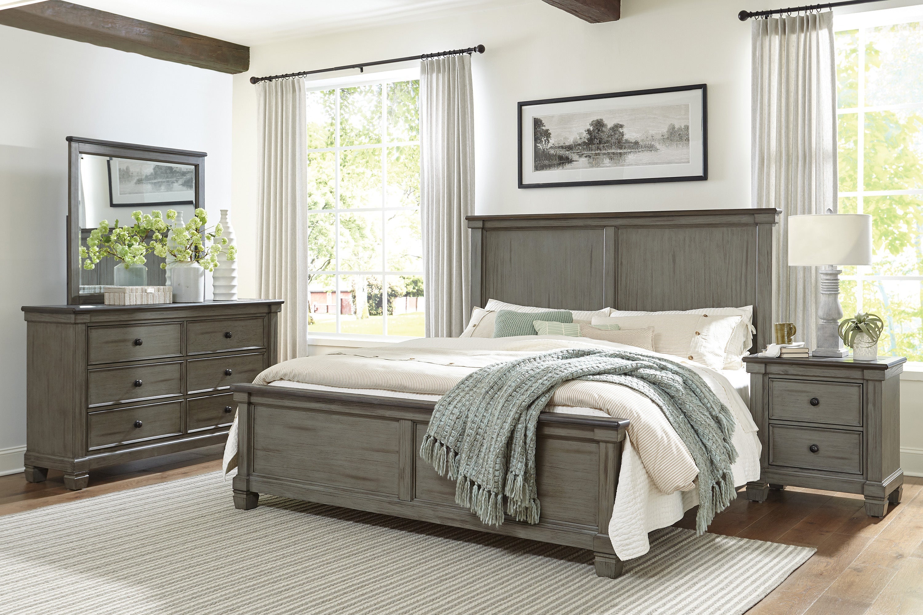 Homlegance Chest Weaver Collection In 2-Tone Finish Coffee And Antique Gray