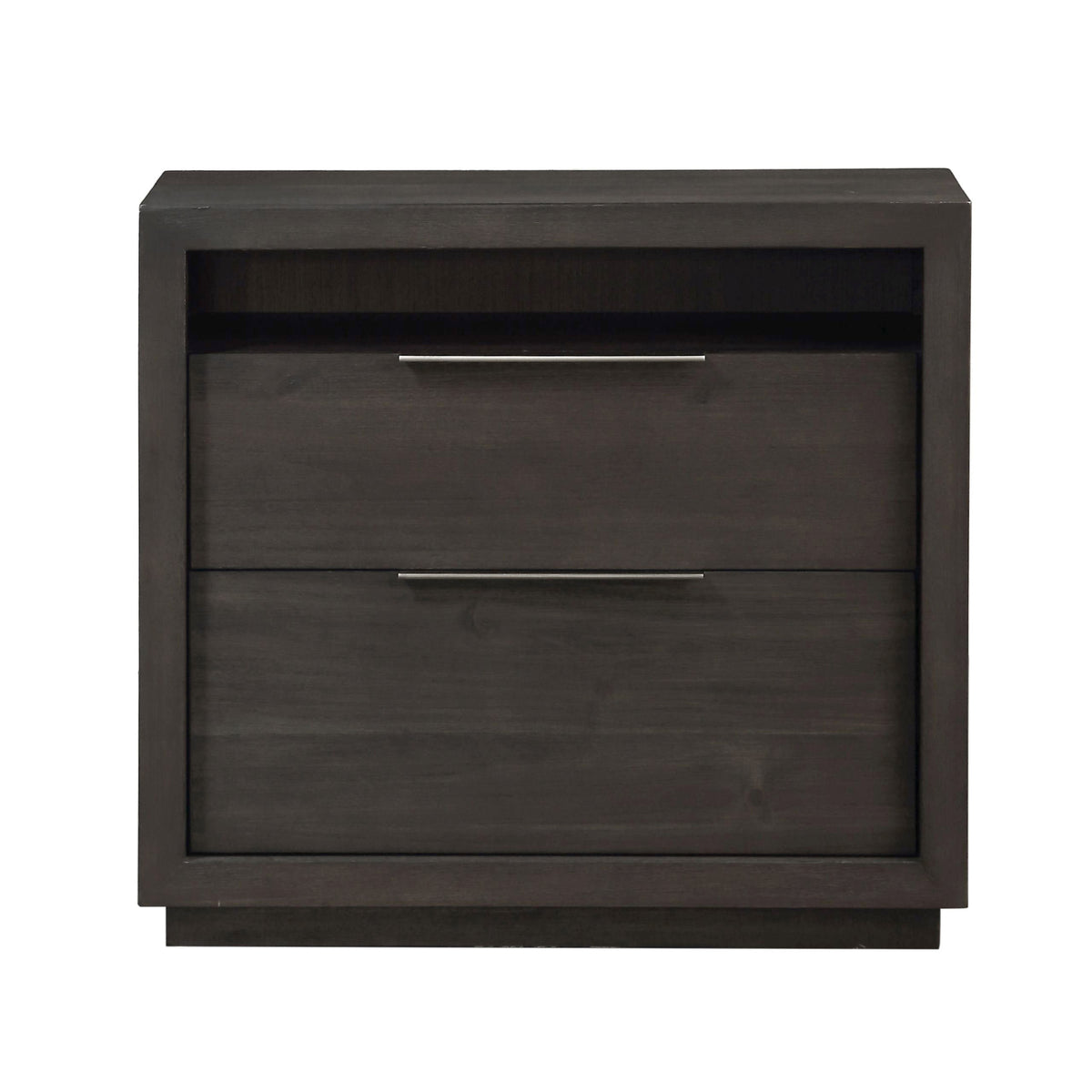Modus Oxford 4PC Cal King Storage Bedroom Set w Nightstand in Dolphin
