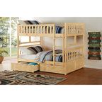 Homelegance Bartly Full / Full Bunk Bed with Storage Drawer in Natural Pine