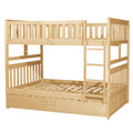 Homelegance Bartly Full / Full Bunk Bed with Storage Drawer in Natural Pine