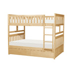 Homelegance Bartly Full / Full Bunk Bed with Storage Drawer in Natural Pine