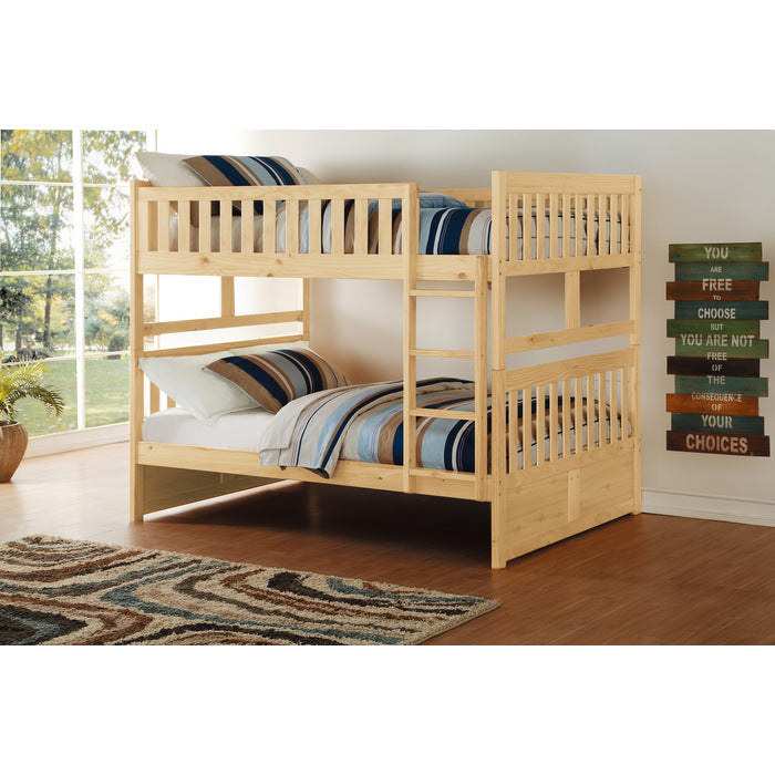 Homelegance Bartly Full / Full Bunk Bed in Natural Pine