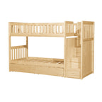 Homelegance Bartly Bunk Bed with Reversible Step Storage & Storage Drawer in Natural Pine