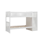 Homelegance Galen Bunk Bed with Reversible Step Storage Twin Trundle in White