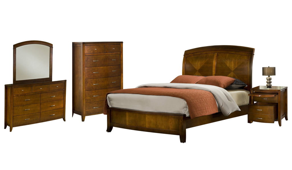 Modus Brighton 5PC Cal King Bedroom Set w Chest in Cinnamon
