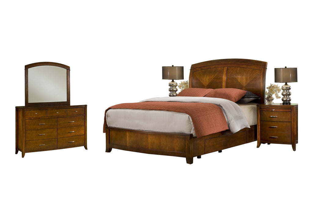 Modus Brighton 5PC Twin Storage Bedroom Set w 2 Nightstand in Cinnamon